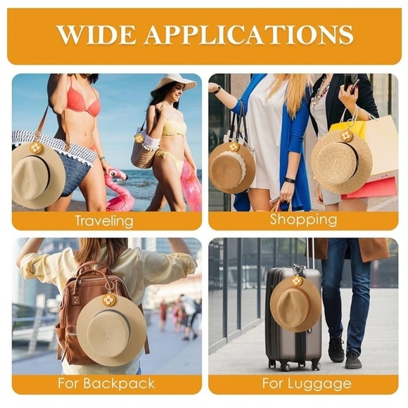 Yellow and Cream Flower Hat Clip Keychain - Picture 7 of 7